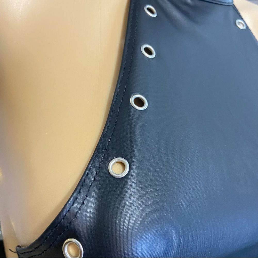 Faux Leather Lace Up Bodysuit - Picture 9 of 14
